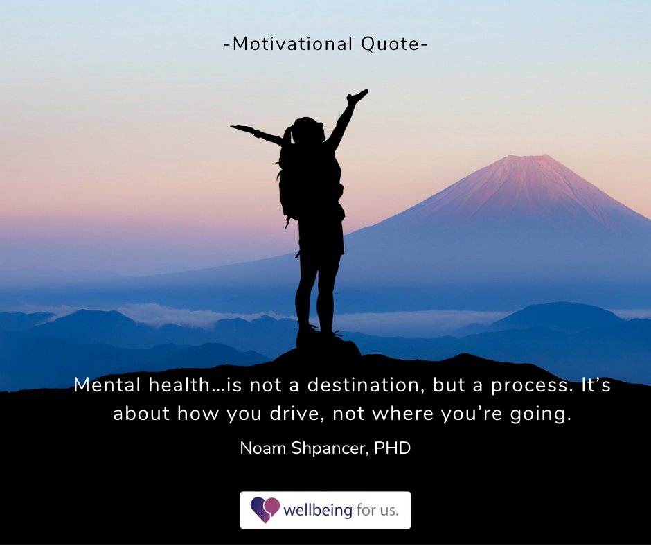 wellbeingforus's tweet photo. Mental health… is not a destination, but a process. It’s about how you drive, not where you’re going.
#Wellbeingforus #Wellbeingmatters #Wellbeingatwork # Wellbeingwisdom #Mentalhealth #Mentalhealth recovery #Newweekquotes ##newweekvibes https://t.co/fFPj7rrIrf