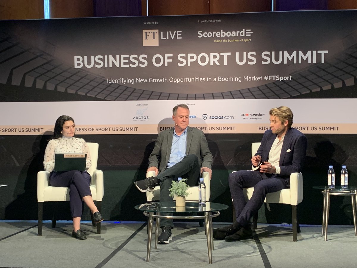 Fantastic discussion this afternoon between DAZN's ⁦<a href="/joemarkowski/">Joe Markowski</a>⁩ and ESPN's Burke Magnus at the FT Business of Sport conference.