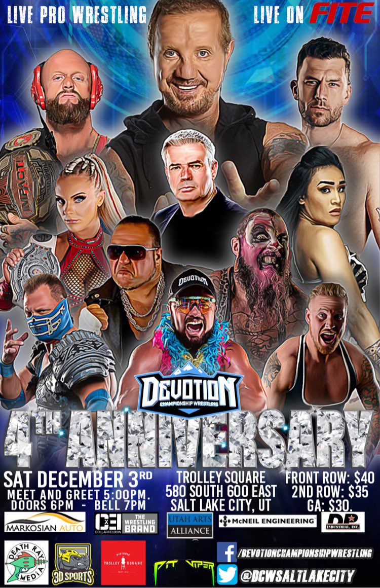 We are 40 days away from the biggest show in Utah professional Wrestling history. Live on @FiteTV This event will sell out. Get your tickets now. @RealDDP & @EBischoff Meet & Greets are still available via link below. 🎟: eventbrite.com/e/393671601357 ▶️: fite.tv/watch/dcw-4-ye…