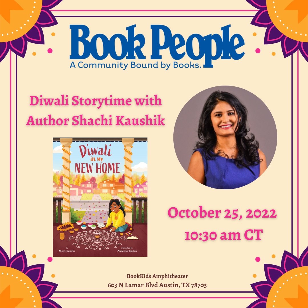 KaushikShachi's tweet photo. Learn all about Diwali, the festival of lights, and enjoy some Indian dances and crafts! 🪔🎊
October 25th, 10:30am CT at @BookPeople bookstore!
See you all there! 💛💛💛
#DiwaliInMyNewHome #DIMNH #Diwali2022 #CommunityStoryTime #picturebook #diwalichildrensbook #diwalibook https://t.co/g8kYOlONRD