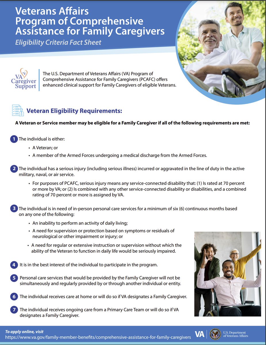 VetWarriors's tweet image. Updated October 2022 #PCAFC Factsheet on Eligibility 

See the three-page document here: bit.ly/PCAFC-Eligibil…

#VeteranCaregiver #CaregiverProgram #VetsCaregiver