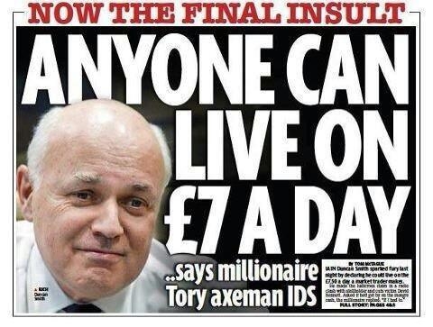 The right honorable iain Duncan Smith who said anyone can live on £7.00 a day while claiming £38.50 for a breakfast. #c4news