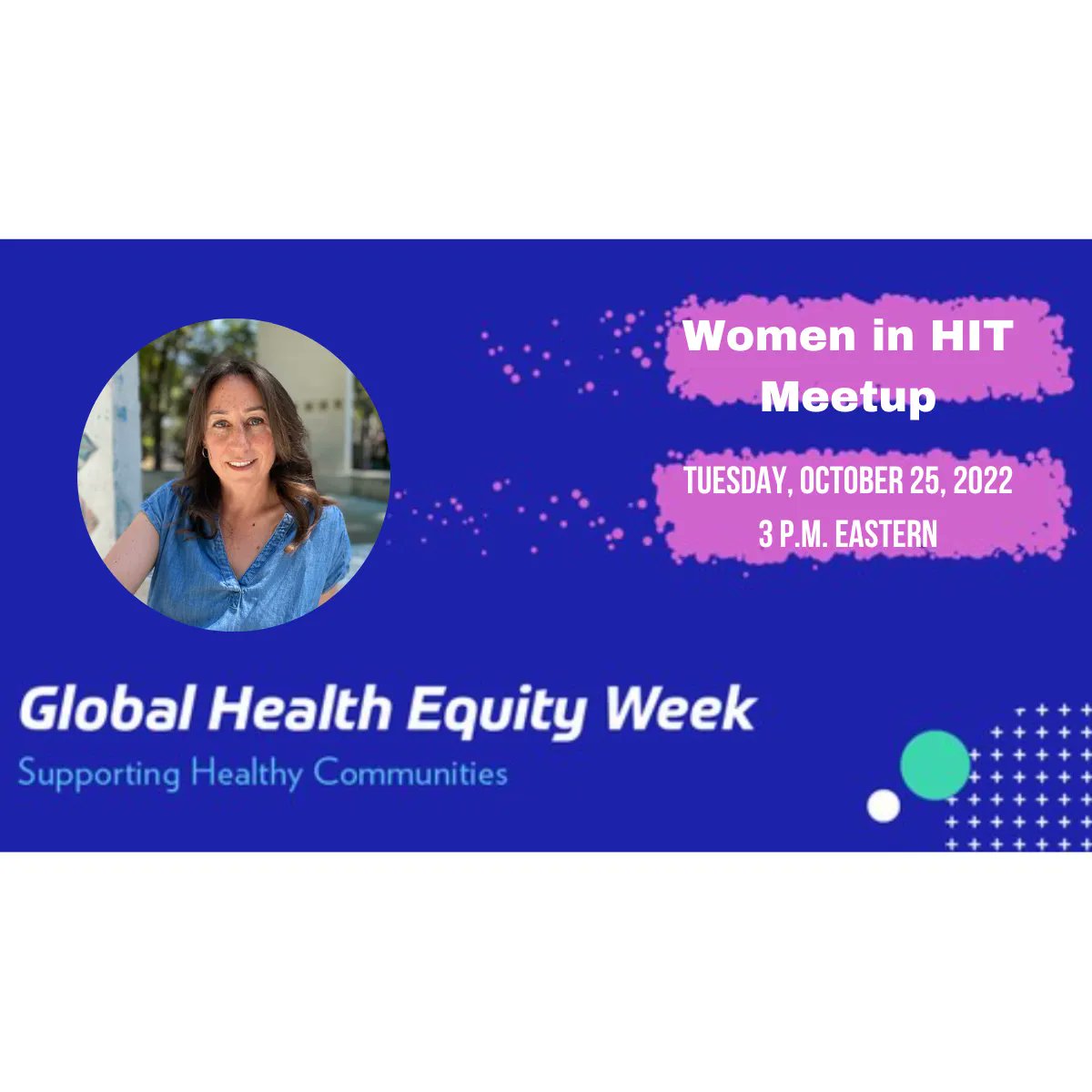Global Health Equity Week begins today, and we're here for it. Tomorrow, podcast host Joy Rios will host a <a href="/HIMSS/">HIMSS</a> #WomeninHIT Virtual Meetup: Engage, Empower, and Collaborate. You can still join us. Register here: buff.ly/3F8hEN9