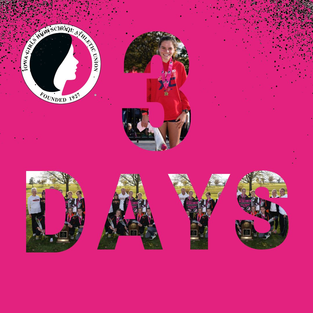 IGHSAU's tweet photo. 3 Days away from our Cross Country Championships! We will see you there! #IowaGirl https://t.co/fooO3OHiAi