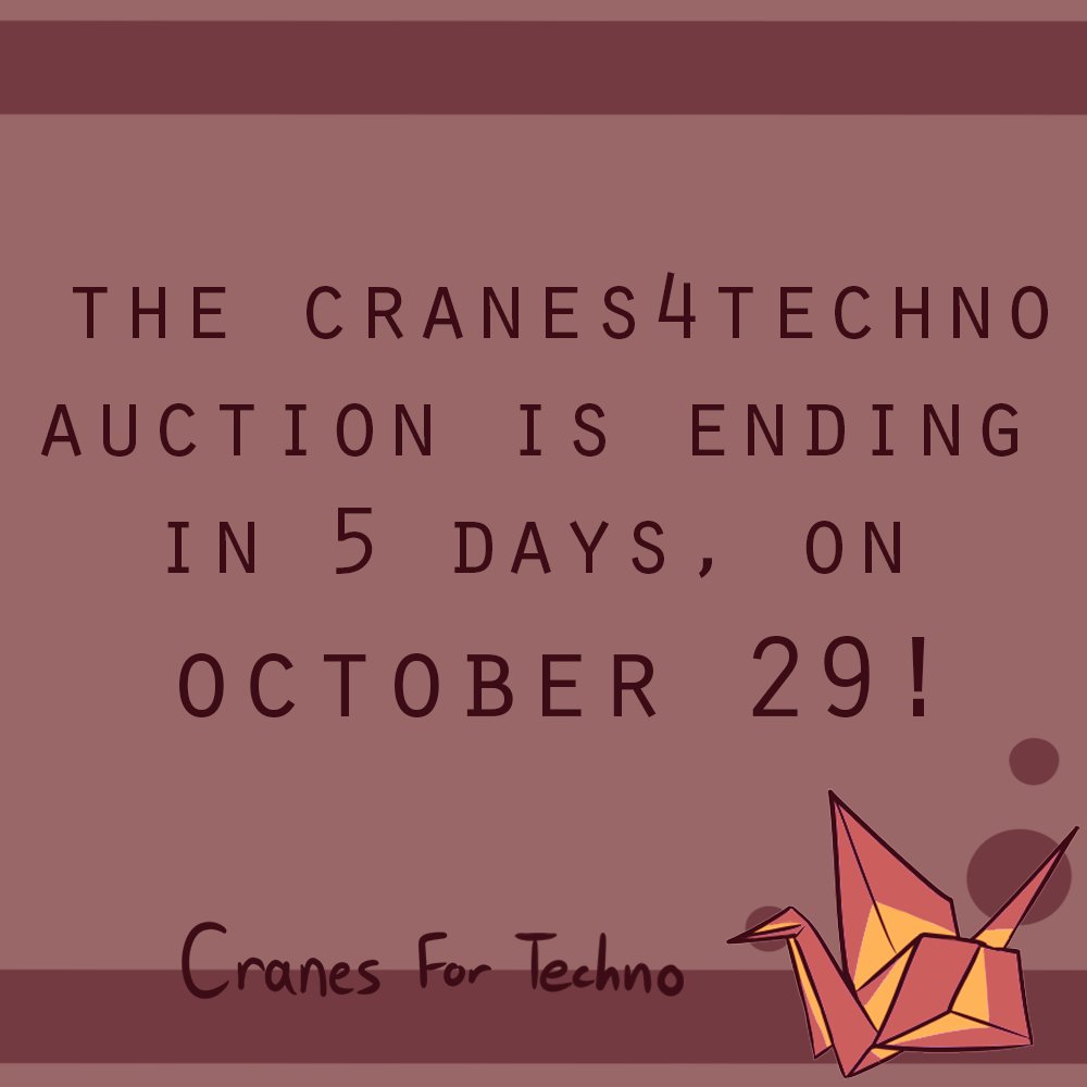 cranes4techno's tweet photo. 5 days left to bid! Reminder that all profits are going to the Sarcoma Foundation of America. #technoblade #technosupport #mcyt #dsmp #riptechno https://t.co/EqIjQHUSm2