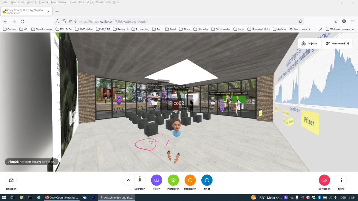 msfeurstein's tweet photo. First time exploring the potential of @MozillaHubs in a hybrid classroom on the topic of technological driving factors for the web and beyond.

Positive experience. Useful for showcasing potential. 

#VirtualReality #HigherEd #mozillahubs #technology #future #elearning https://t.co/IPHlHHclu5