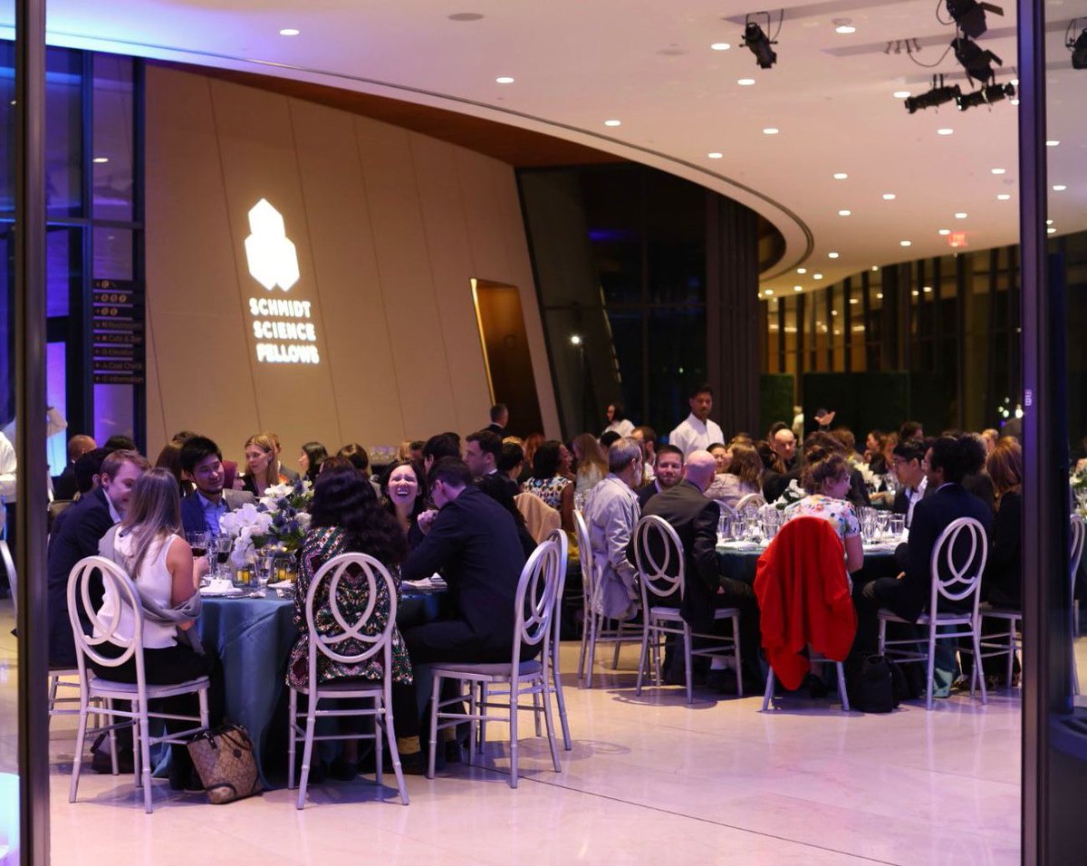 SchmidtFellows's tweet photo. Last night we hosted an all Fellowship dinner and were joined by Fellows across all five cohorts, Partners, sponsors, and friends to celebrate five years of @SchmidtFellows, community, achievements, and Fellowship at Bing concert hall @Stanford. https://t.co/Nbyfztg8Zr