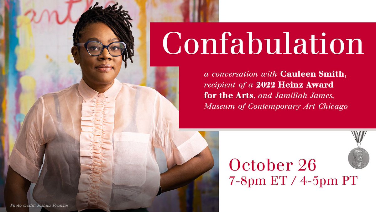 This Wednesday: JOIN artist & @heinzawards recipient Cauleen Smith & Jamillah James of @mcachicago for a virtual discussion on how Cauleen’s groundbreaking work explores the power of community & culture. Register Now! #HeinzAward pm1pro.zoom.us/webinar/regist…