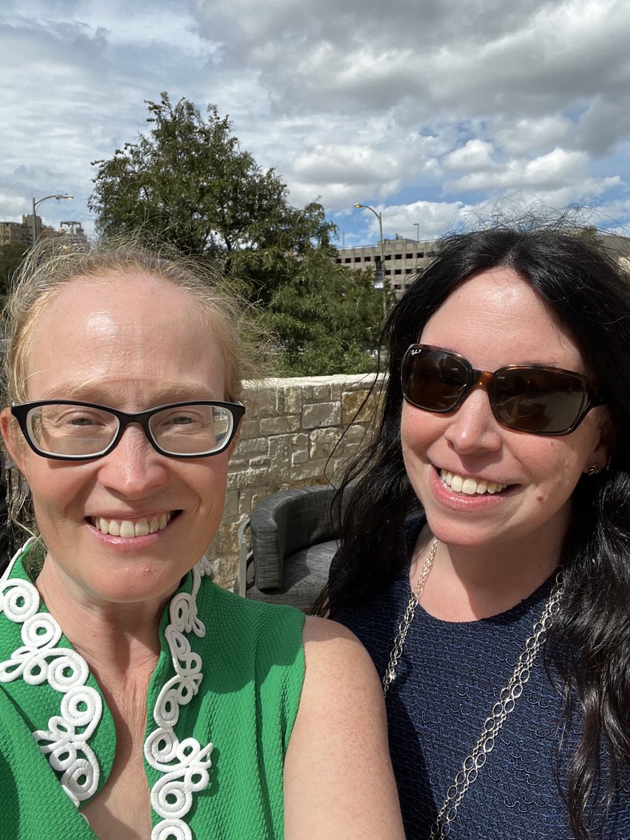 bridget_koontz's tweet photo. Had a great #astro22 lunch with ⁦@KHoffmanMD⁩ brainstorming about patient #qualityiflife and physician scientist #worklifebalance ! Can’t wait to work with Karen again! #womenwhocurie #lifesbestwork https://t.co/WkNj76kGcH