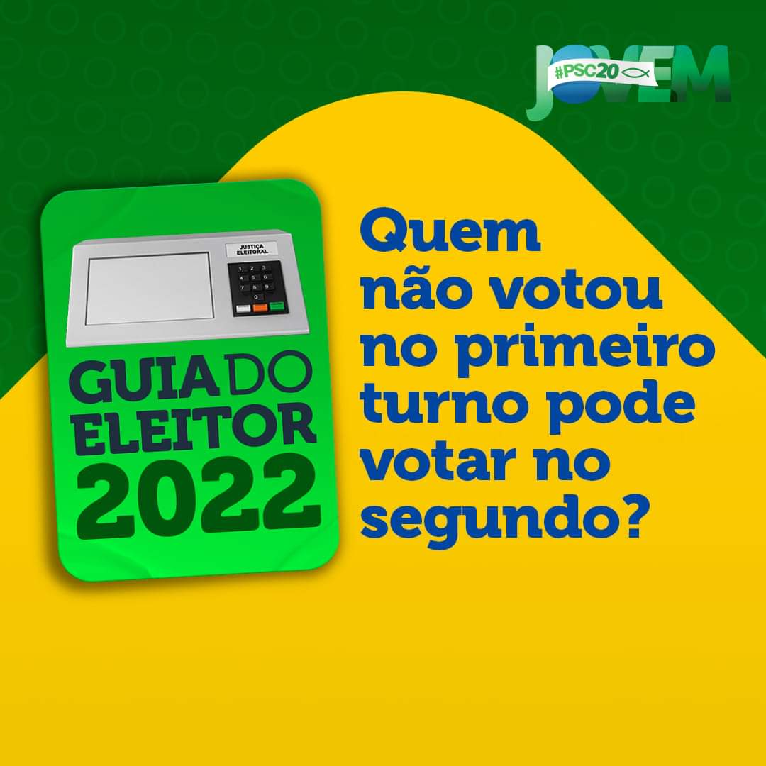 pscjovemdf's tweet photo. SIM! ✔️ Pode e deve! Cada turno de votação é uma eleição independente, e a ausência à primeira etapa não impede o comparecimento às urnas no segundo turno. https://t.co/syZlpuKkDu