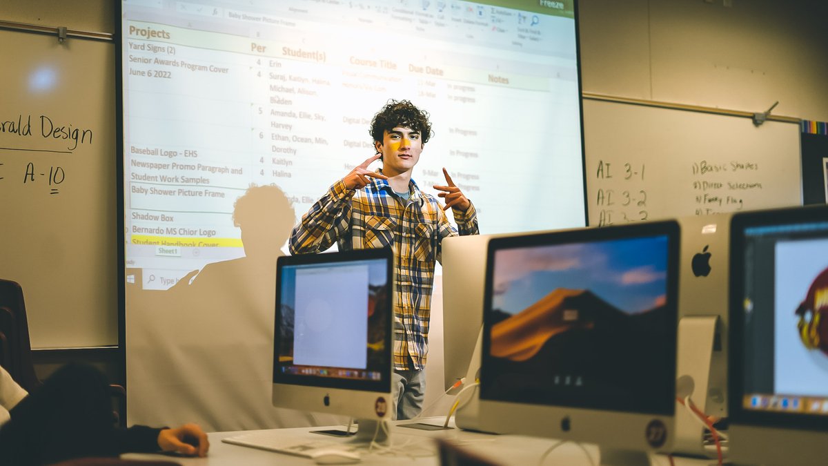 NorthOCROP's tweet photo. Students at @EsperanzaAztecs are thriving with #NOCROP instructor Marie Shirran.
-
In the first 7 weeks of class, DVMA students have completed 28 projects for clients and/or tasks to improve the classroom.
-
#ROP #CTE #CareerTechEd #DesignVisual #GraphicDesign #CareerPathway https://t.co/lX02IXik9O