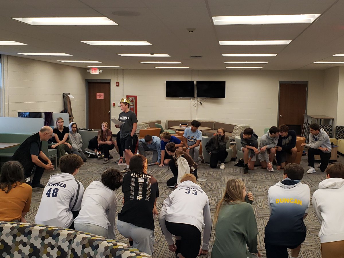 Chace makes his decree as the Prince. #KHSRandJ #HornetPride #GLTF