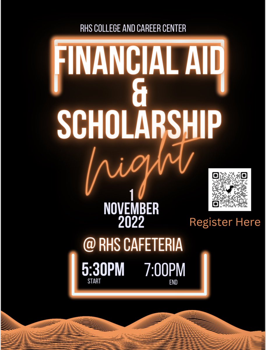 Need money to pay for college? Let’s talk about how to get it! Join us for financial aid and scholarship night on November 1st. Registration link in bio.