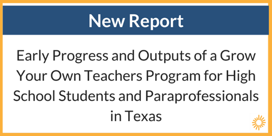 Just released: This report from REL Southwest provides evidence of progress toward achieving Grow Your Own program outcomes, which can inform the ongoing implementation, refinement, and monitoring of the @teainfo program: ies.ed.gov/ncee/rel/Produ…