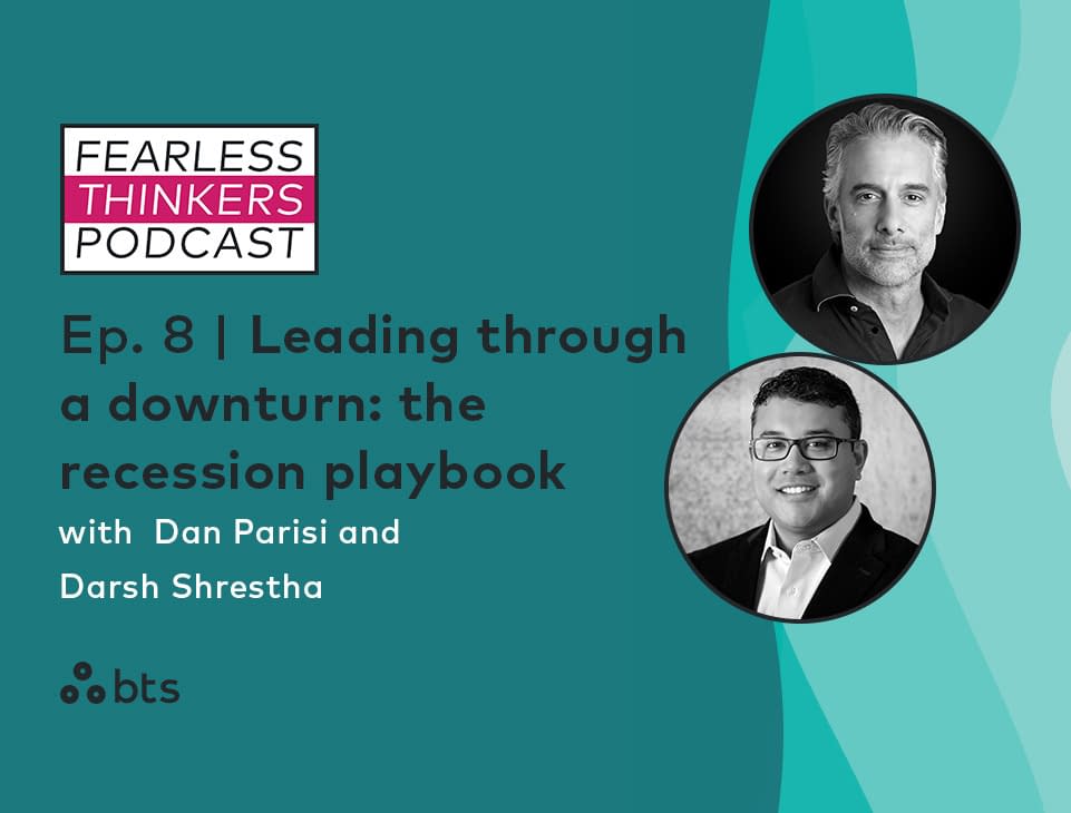 Dan Parisi, EVP, and Darshan Shrestha, Principal and VP at BTS, share tactics, principles, and mindsets that leaders should adopt in uncertain times in this podcast. Listen on Spotify, Apple, and on our website. #StrategyMadePersonal #leadership #recession app.marketbeam.io/u/gw6Ksi