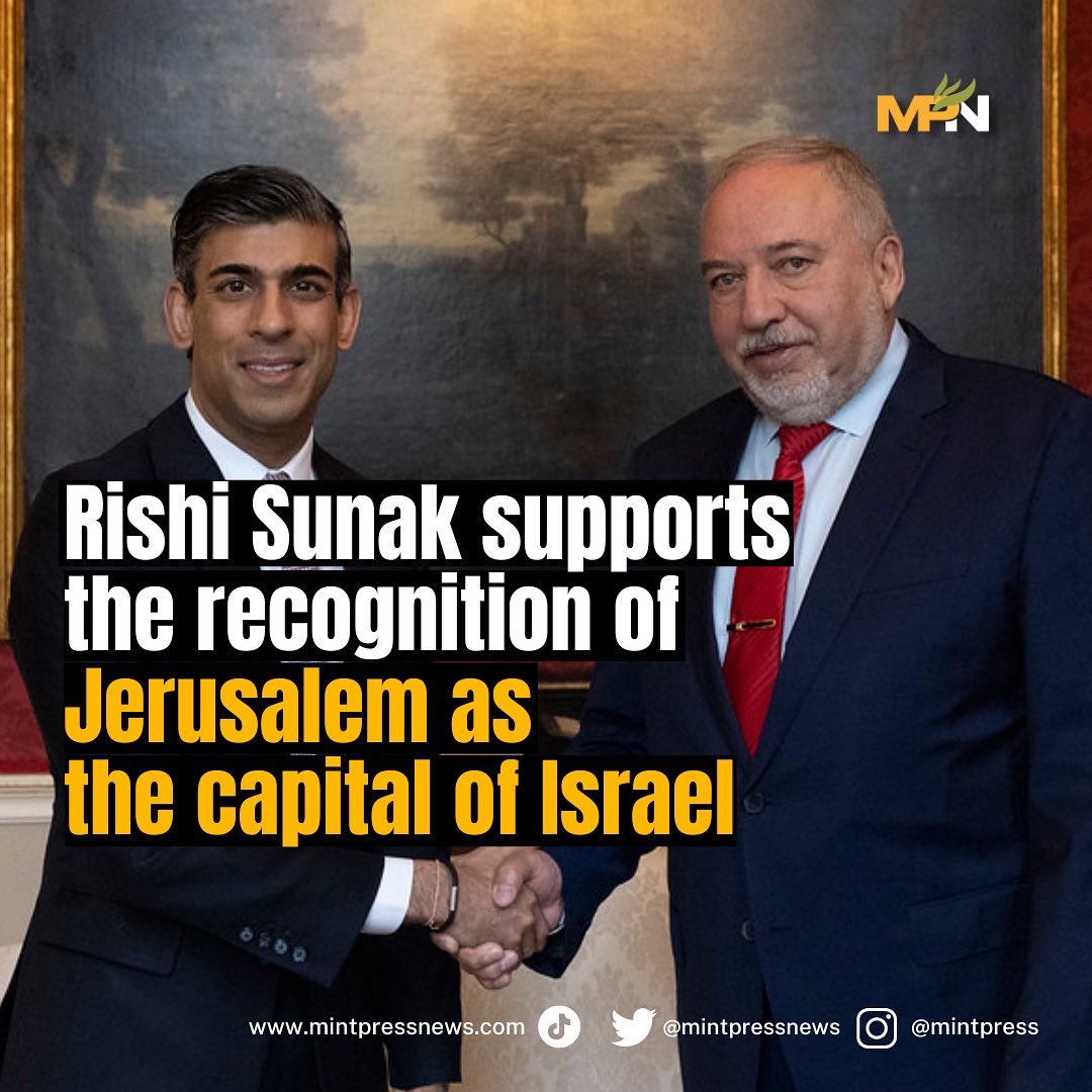 New British Prime Minister Rishi Sunak has stated his support for recognising Jerusalem as the capital of Israel.