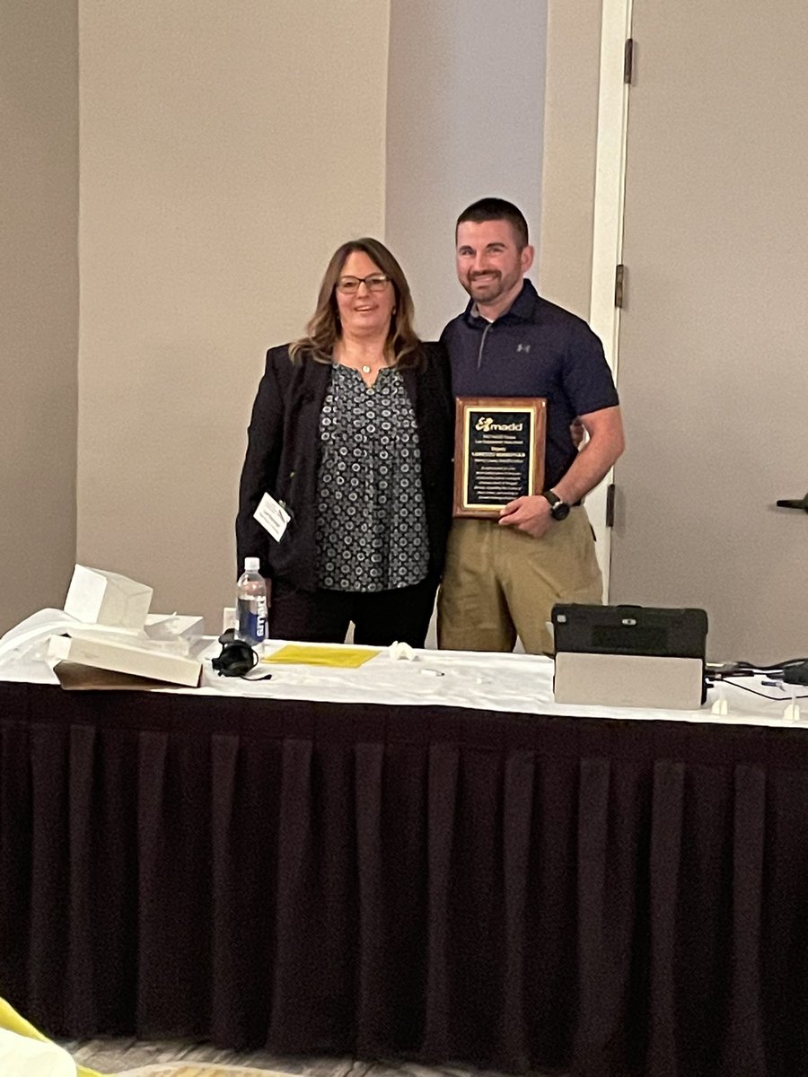 Kansas_DRE_SFST's tweet photo. Congratulations to Lorenzo Bohringer of the Harvey County SO! He is the MADD Hero of the year for Kansas small agencies!!  He is one hard working DRE! https://t.co/1njF8YCIhy