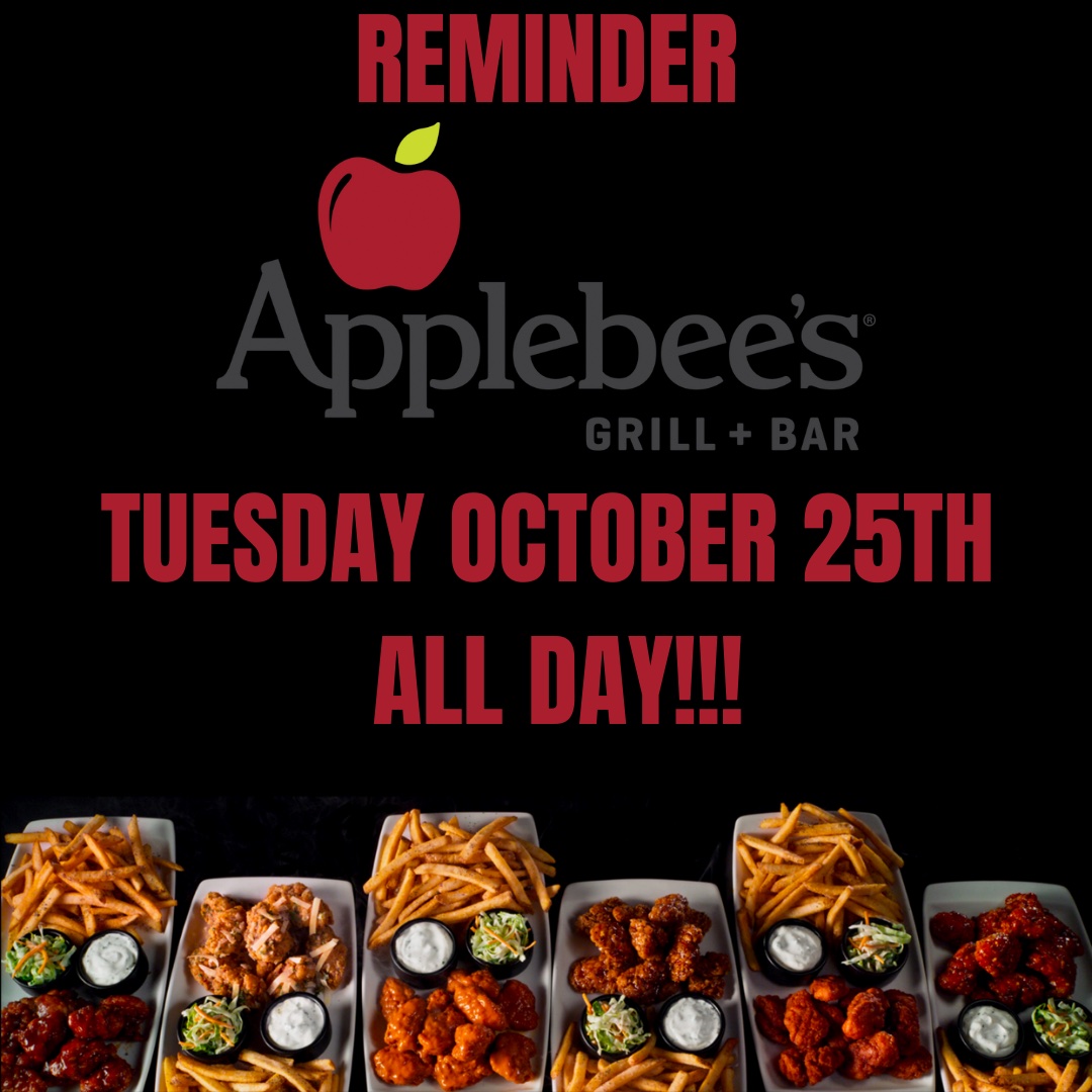 Tomorrow is the day! Head over to Applebees to order off a certain menu and DM will get 50% of the profits! Excited to see you there!! #wcdm #applebees