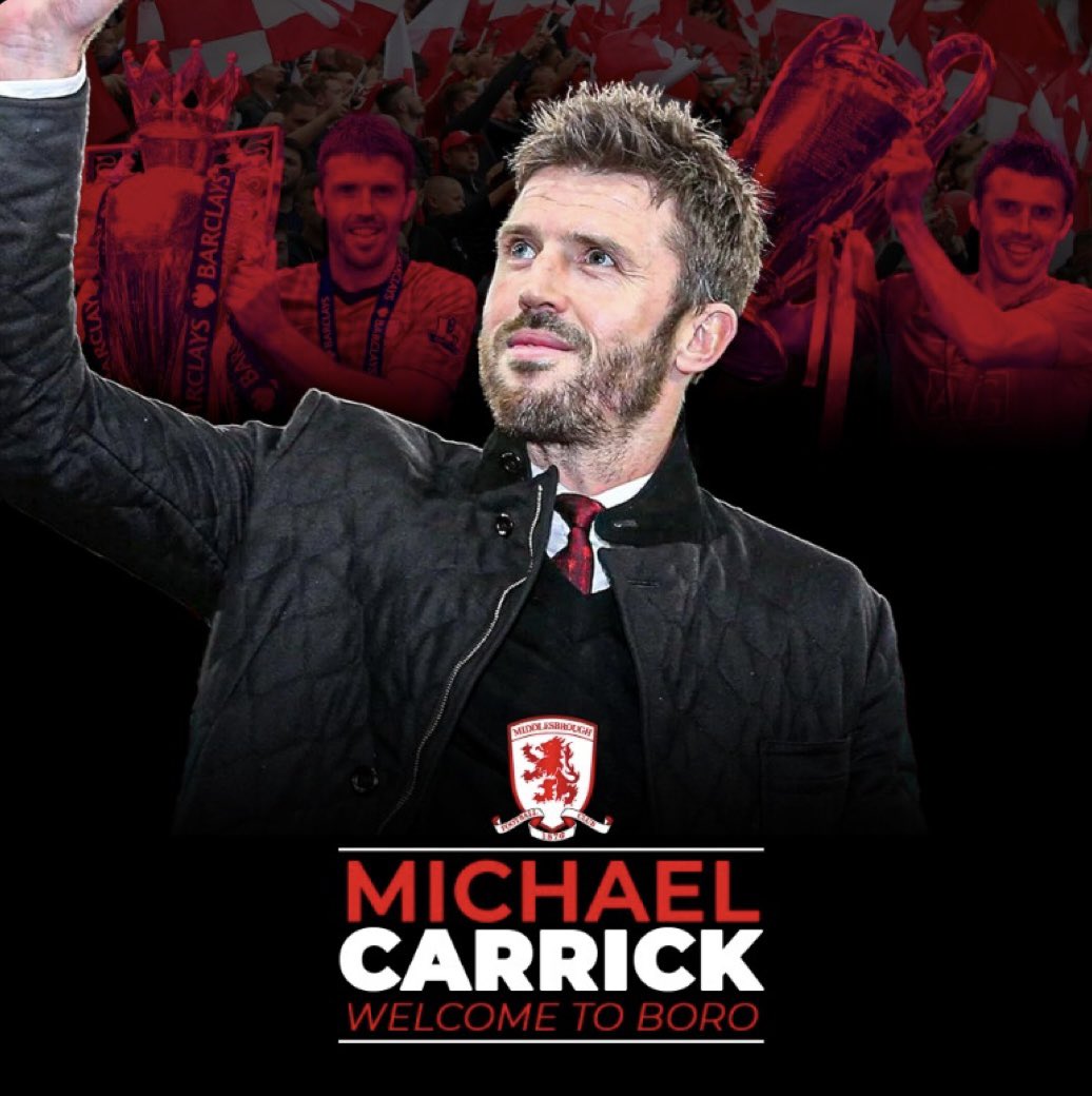 ThePLandMore's tweet photo. Middlesbrough have appointed Michael Carrick as their new manager. 

#EFL #Boro #Middlesbrough #UTB #Carrick https://t.co/UatuKPV702