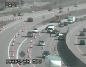 WWJTraffic's tweet photo. #Crash WB I-696 after M-10 (work zone) blocking two lanes. #knowbeforeyougo #detroitforward #wwjtraffic #traffic LIVE> https://t.co/wXyxPhmuMp Updates with @Audacy @WWJ950 @AfternoonsWWJ @BrookeA_News https://t.co/WFRCyDQb8R