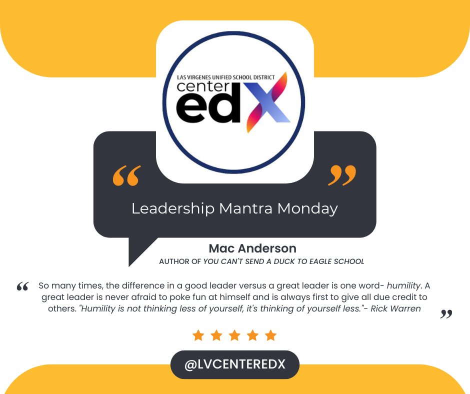 #leadershipmantramonday How does this quote resonate with you? How have you seen humility modeled by other leaders?  #edleadership