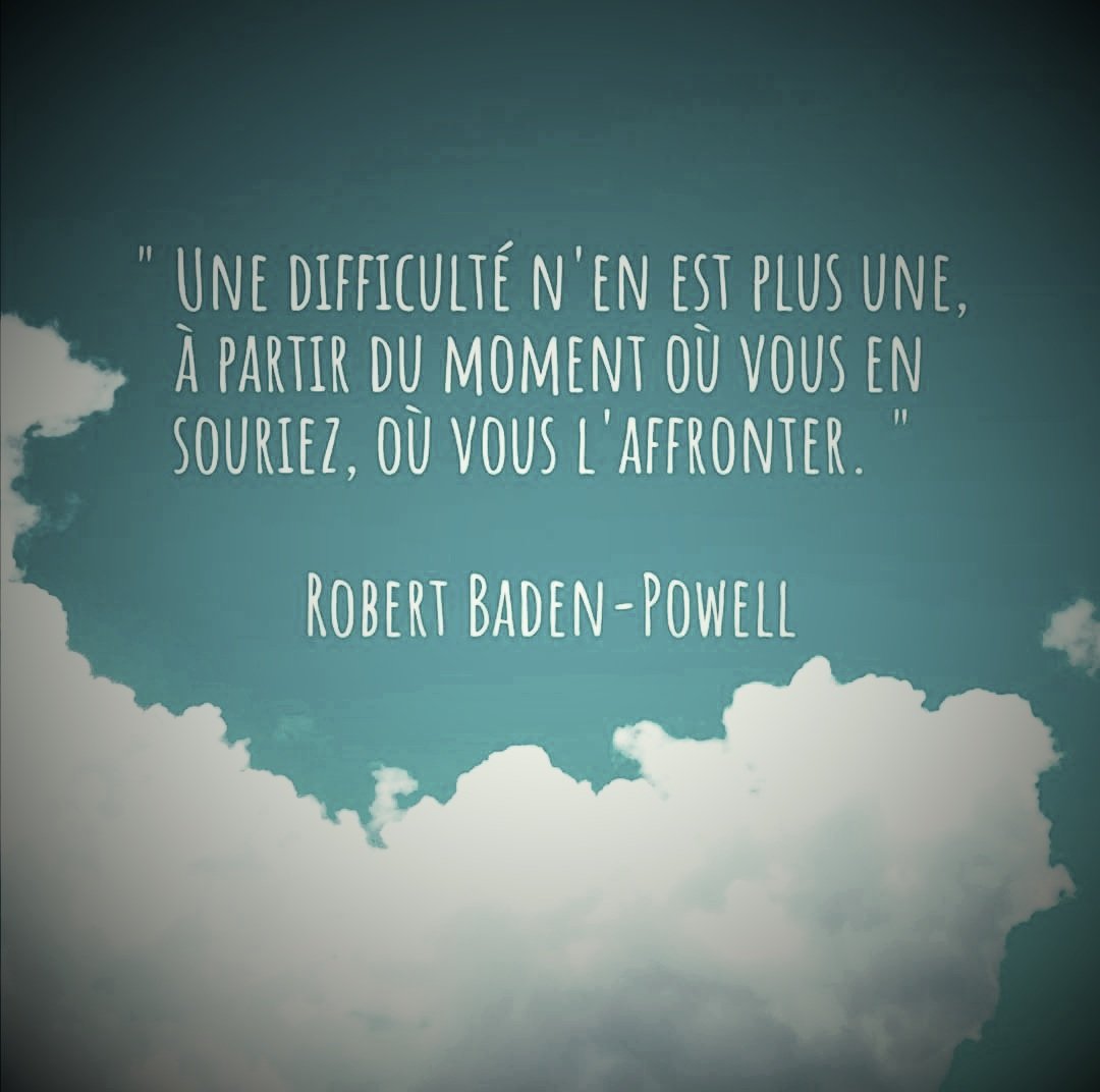 CmQualite's tweet photo. Et si nous affrontions les difficultés en souriant !!! 😉
#psychologiepositive #developpementpersonnel #citation #citationpositive #penseepositive #penseedujour #preconisation #robertbadenpowell #difficulte #sourire https://t.co/I5OcXnmDGf