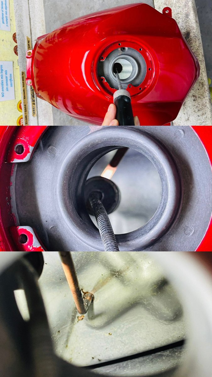 studimoto's tweet photo. Queréis flipar un poco?
Venga va, comparad los 3 collages.
Depósito de Kawasaki KLE 500cc del ‘96 hecho polvo interiormente.
El cliente nos encuentra por nuestro 2ºInstagram #ReparoDepositos y lo trae acojonado.
En 4 días le hemos devuelto el tanque sin óxido y con epoxy interior https://t.co/qhdieUGS7k