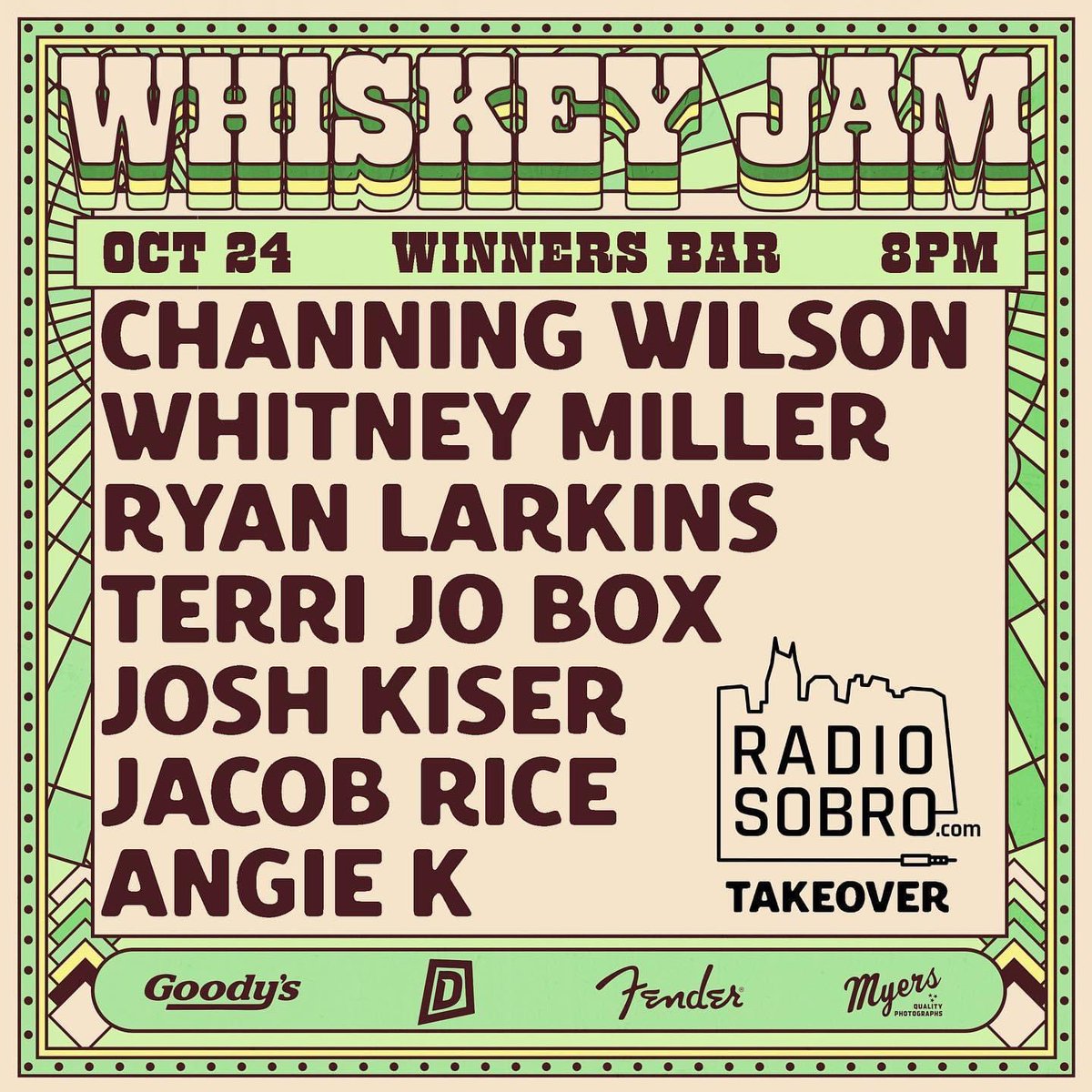 Y’all, my first ever @whiskeyjam. Please come out and support this incredible line up and the awesome folks @radiosobro! #whiskeyjam #nashville #countrymusic
