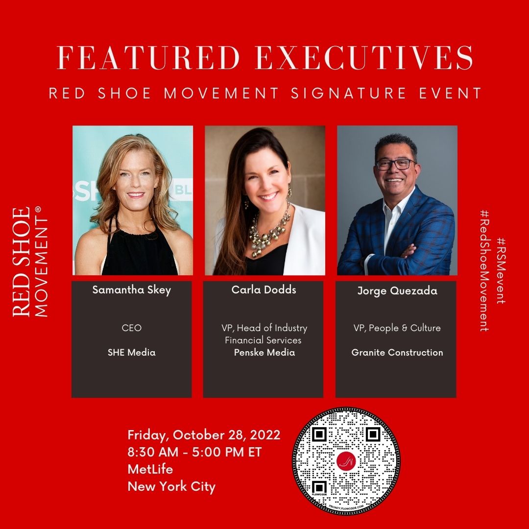 Our CEO <a href="/samskey7/">samantha skey</a> is speaking at <a href="/RedShoeMovement/">Red Shoe Movement</a>'s Signature Event this Friday, Oct. 28 + will be participating in a keynote Q+A with #RSM Founder @MarielaDabbah.👠 We're proud to be part of this powerful day geared towards women's career success. Join us:bit.ly/3SwHYUp