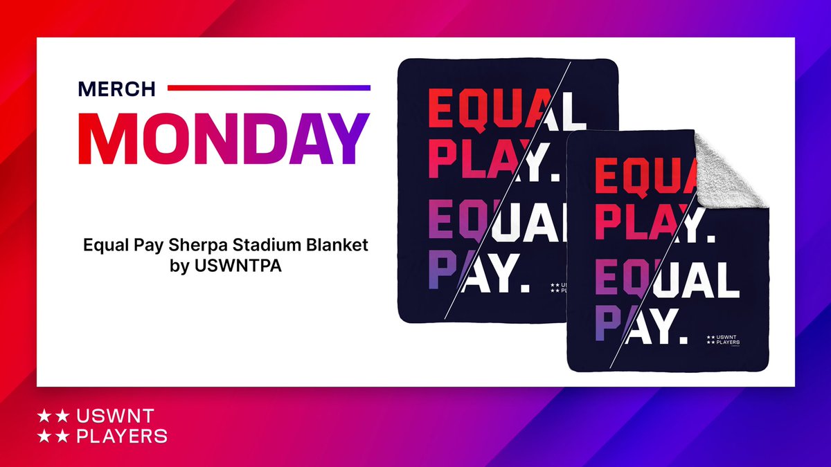 #MerchMonday: Cozy up this fall and winter with the best sherpa stadium blanket! Big enough to share and soft enough to never want to unwrap 😌 Shop here: store.uswntplayers.com/products/equal… #WCCountdown #41Weeks #USWNTPA
