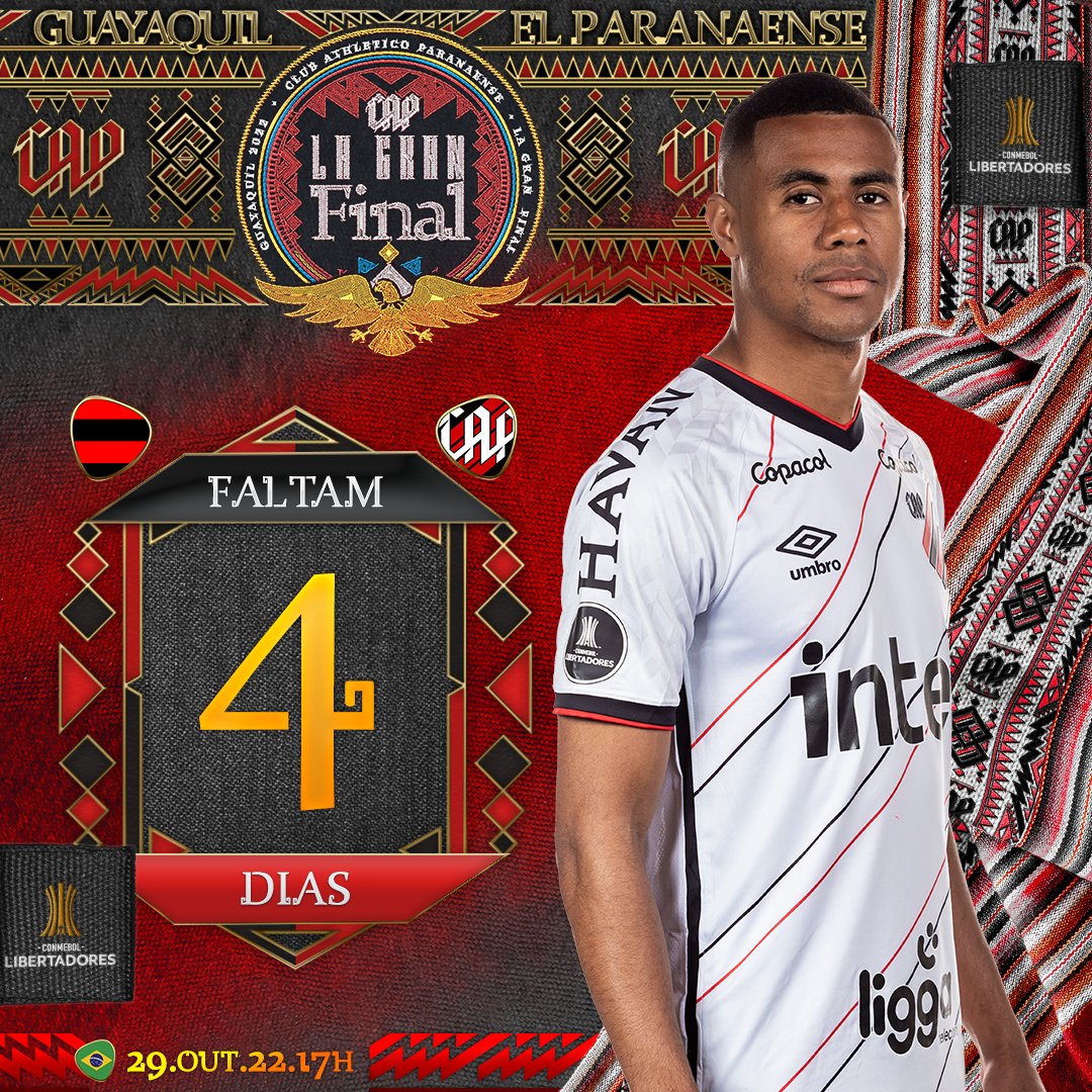 AthleticoPR's tweet photo. 🌪️ TÁ CHEGANDO! 
FALTAM 4 DIAS!!! 

#Athletico #Libertadores https://t.co/nX8ofHgjYw