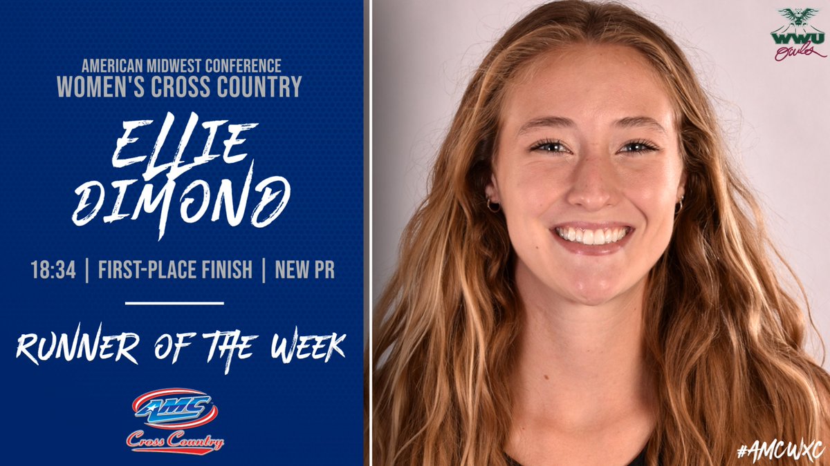 AMCSports's tweet photo. MπββοΈ& WπββοΈ | Ellie Dimond is the #AMCWXC Runner of the Week after winning the NAIA Mid-States Classic and Donovan Denslow wins his third #AMCMXC Runner of the Week honor this season.
Read more: https://t.co/fOa05hJLw0
#AMCSports #NAIAMXC #NAIAWXC #CollegeXC https://t.co/be2n4CARgS