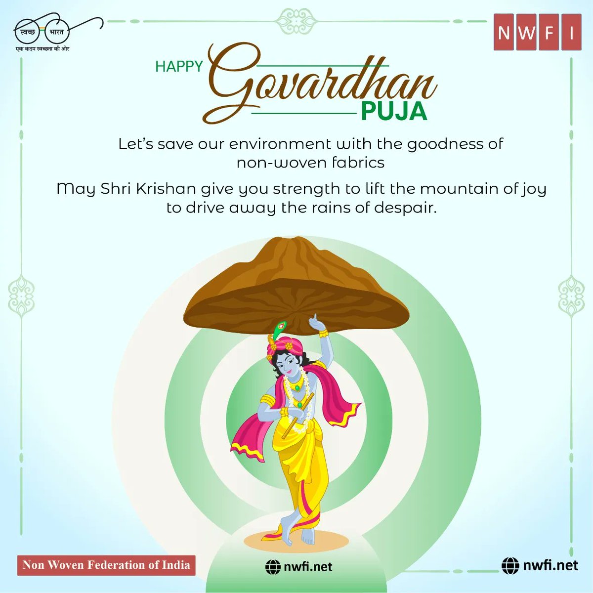 NwfiOf's tweet photo. May this holy day of Govardhan Puja bring you success, wealth, and lots of happiness. Happy Govardhan Puja!
.
.
.
#nwfi #nonwovenfederationofindia #HappyGovardhan #Govardhan #GovardhanPooja https://t.co/PtqpbCqgRB