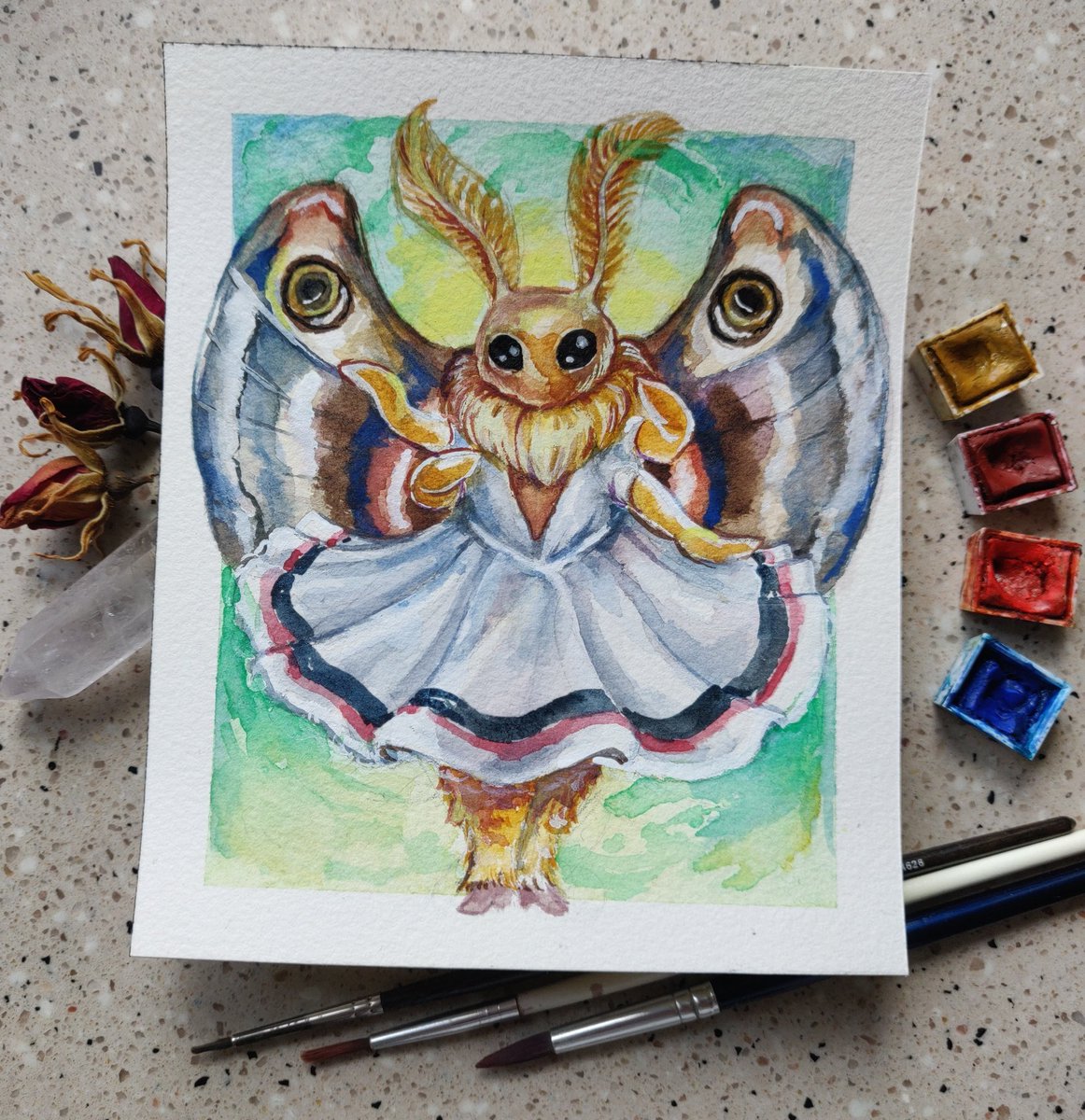 StreamINK day 21 • Insect 🦋
Prompt by @artbytrishahall

A pwetty moth pal in a pwetty dress ❤️
#streamink2022 #StreamINK