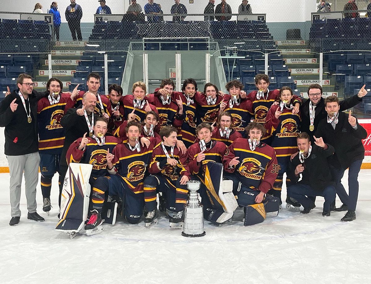 NHFirebirds's tweet photo. Congratulations to our affiliate team, the U18 Jr Firebirds, on winning their tournament in St Thomas. The Jr Firebirds went 5-1-0, beating the Elmira Jr Sugar Kings in the finals. https://t.co/81ZmA11Zsx