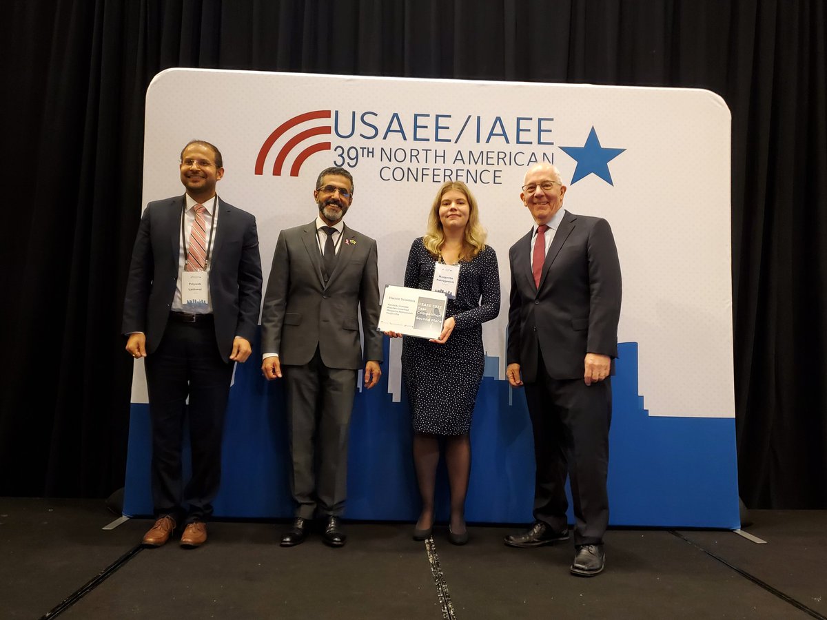 United States Association for Energy Economics (@usa4ee) on Twitter photo Case Competition Award, formed by <a href="/KAPSARC/">KAPSARC | كابسارك</a> researchers and sponsorship, goes to "Walu Consulting" (mostly Carnegie Mellon students)
Runner-up: the "Electric Scientists" (right) Case Competition Award, formed by <a href="/KAPSARC/">KAPSARC | كابسارك</a> researchers and sponsorship, goes to "Walu Consulting" (mostly Carnegie Mellon students)
Runner-up: the "Electric Scientists" (right)