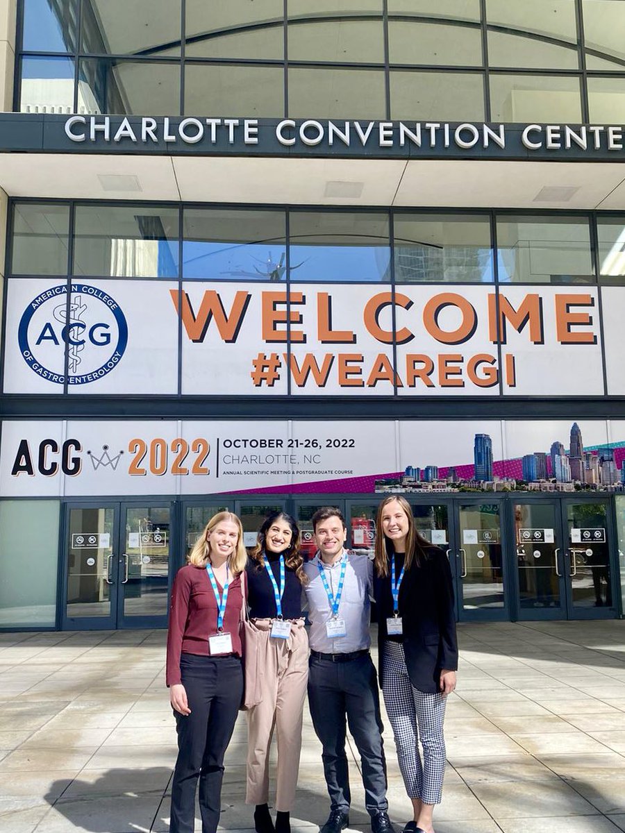 BSchwartzMD's tweet photo. Having a blast at #ACG2022 with my @RushDOIM co-residents and fellows. Honored to receive an outstanding poster presentation award for my work with @JessStrzepkaMD. Can’t wait for #ddw2023 in Chicago! @RushIMChiefs @AmCollegeGastro @ManaviBhagwat @taviabuyssemd https://t.co/xalHMPqWAU