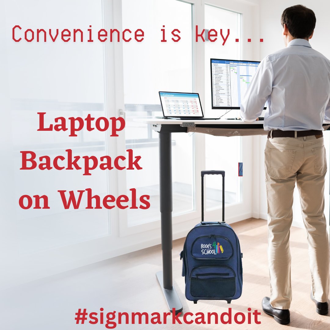 SignmarkM's tweet image. OUT:  Heavy Laptop  Shoulder Bags
IN:  Laptop  Backpack on Wheels
#signmarkcandoit Call us today! 601-932-6699