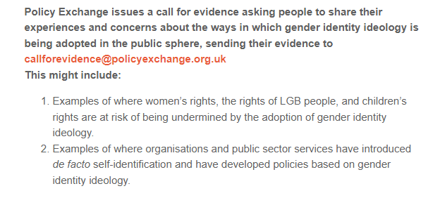 JapanesePolar's tweet photo. @Policy_Exchange call for evidence of gender identity ideology being adopted in public sphere eg education settings whose policies & resources show advice by LGBT+ outside providers is extreme, unimpartial & inaccurate eg in RSE, pronouns & mixed sex toilets. #SafeguardingIssue https://t.co/v4BFLlDvWc