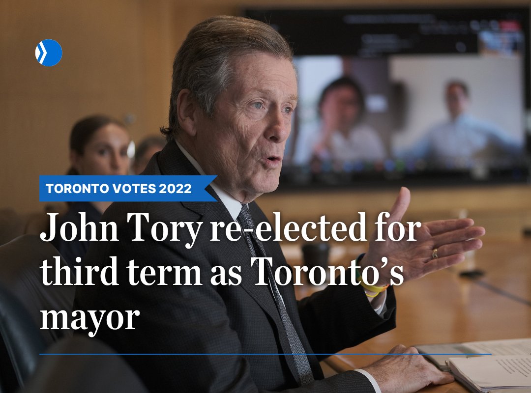 #Breaking: John Tory re-elected for third term as Toronto’s mayor trib.al/UUUusi4