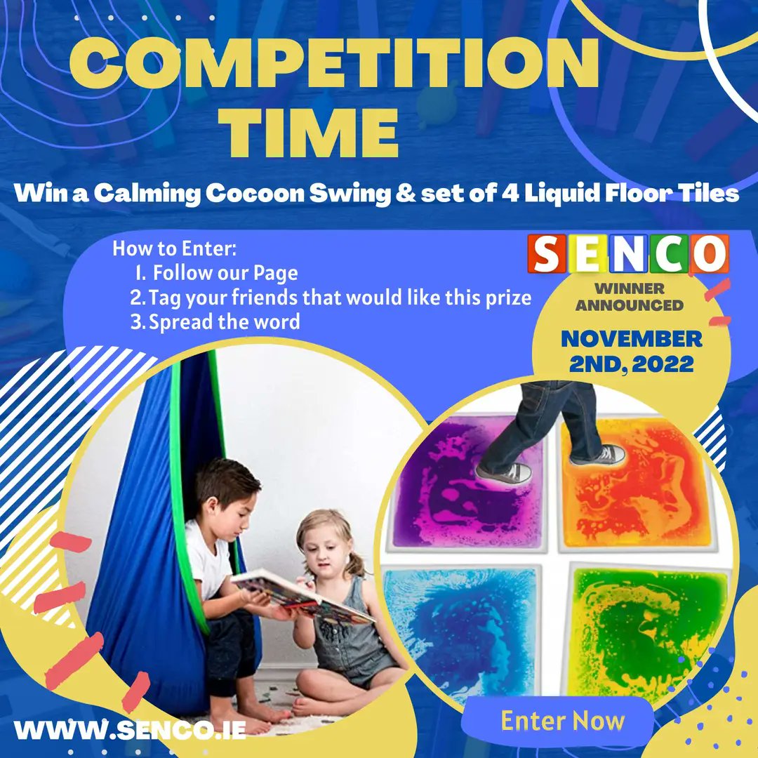 To celebrate having the best customers in the world, we are giving away a Calming Cocoon Swing and 4 Liquid Floor Tiles.

To be in with a chance to win follow the details on the image and retweet 🙂

#neurodiverse #neurodivergent
