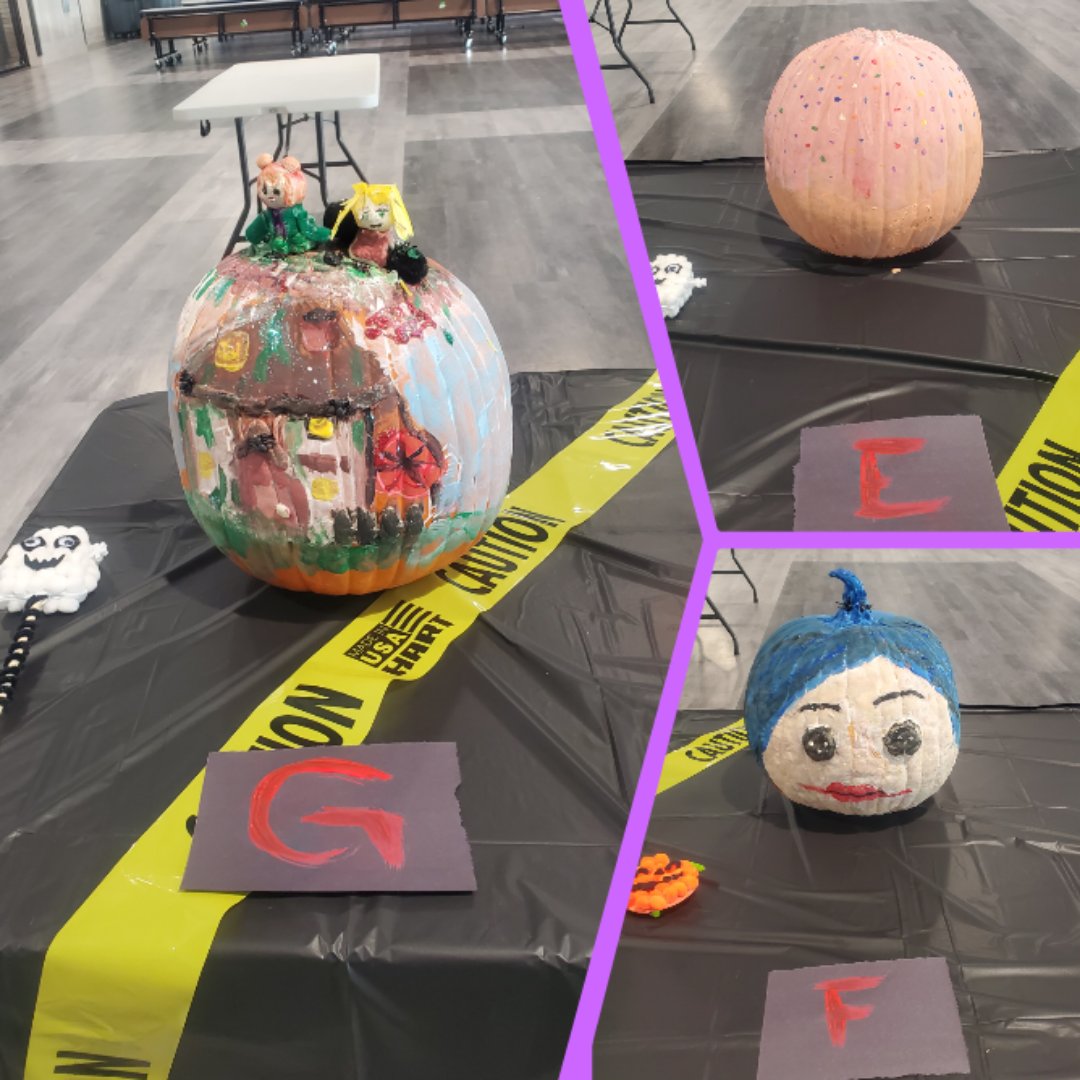 Y'all, the pumpkins turned out so cute this year!! I am so proud of each 4-Her that showed up and participated! Check out what they did! Which one do you like the best? 5th hour classes will get to choose on Friday!
<a href="/GoBucsSJHS/">Southside Jr. High</a> #Adventuresofa4HLeader