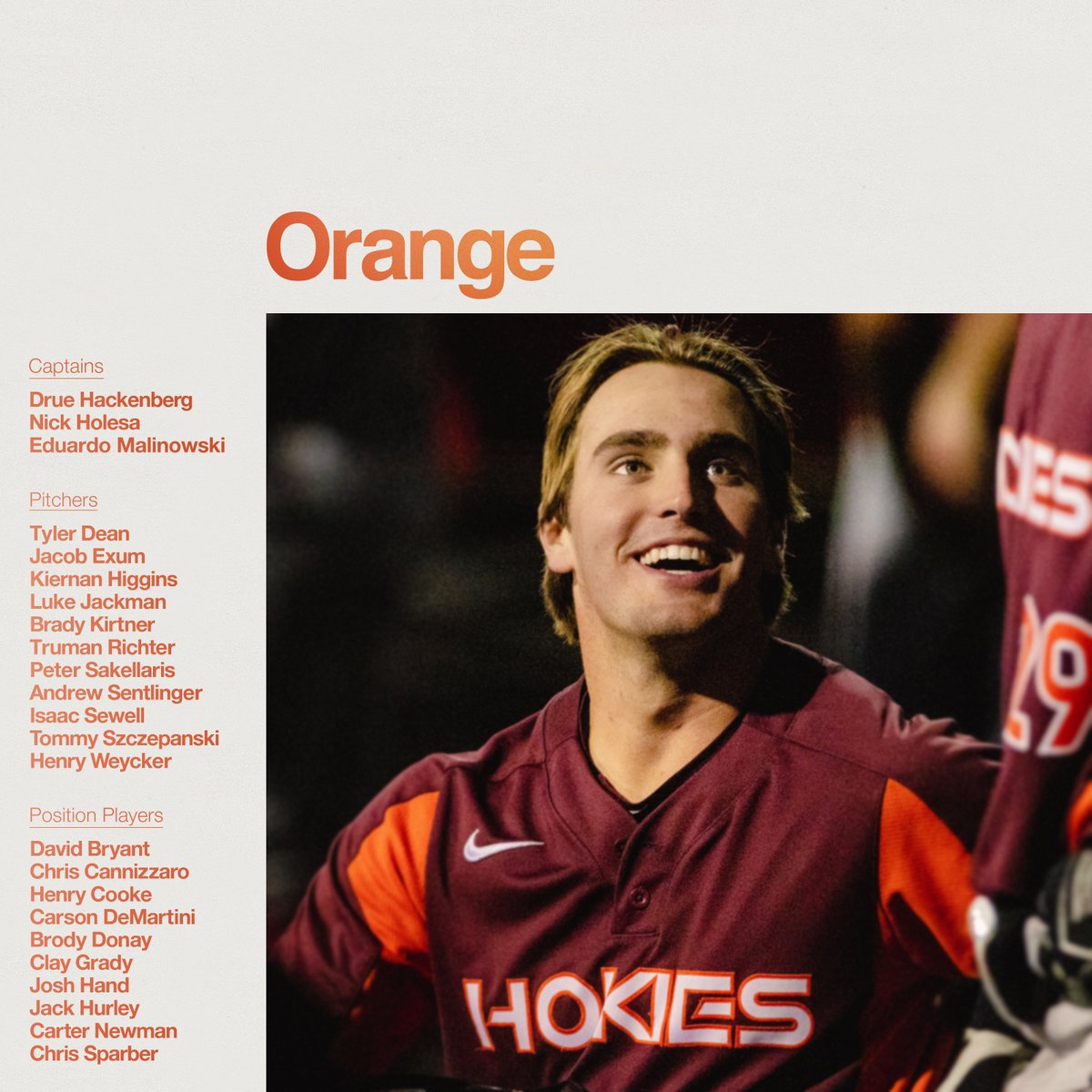 HokiesBaseball's tweet photo. 🎵 𝙈𝙚𝙚𝙩 𝙪𝙨 𝙖𝙩 𝙀𝙣𝙜𝙡𝙞𝙨𝙝 𝙁𝙞𝙚𝙡𝙙 🎶

We're dropping brand new 𝘍𝘢𝘭𝘭 𝘞𝘰𝘳𝘭𝘥 𝘚𝘦𝘳𝘪𝘦𝘴 rosters - which side are you listening to this week?

#Hokies 🦃⚾️ https://t.co/Rs9fZ42bnb