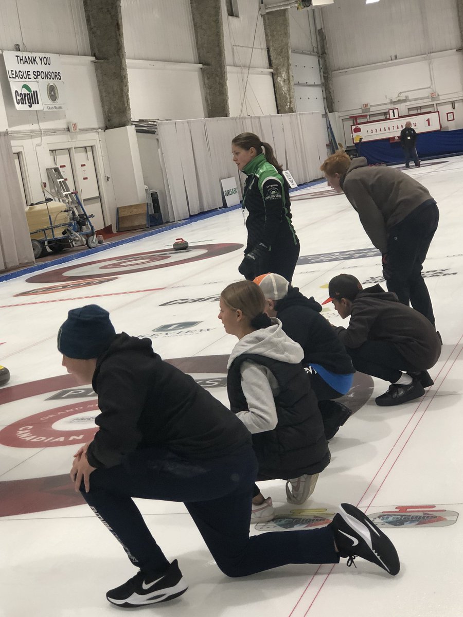 BreanneBeres's tweet photo. @PrideInThePaw A day well spent with a few of our Royal curlers at curling in the Parkland put on by Curl Sask. students also got to meet and listen to Kirk Muyres. https://t.co/nojzLPf52F