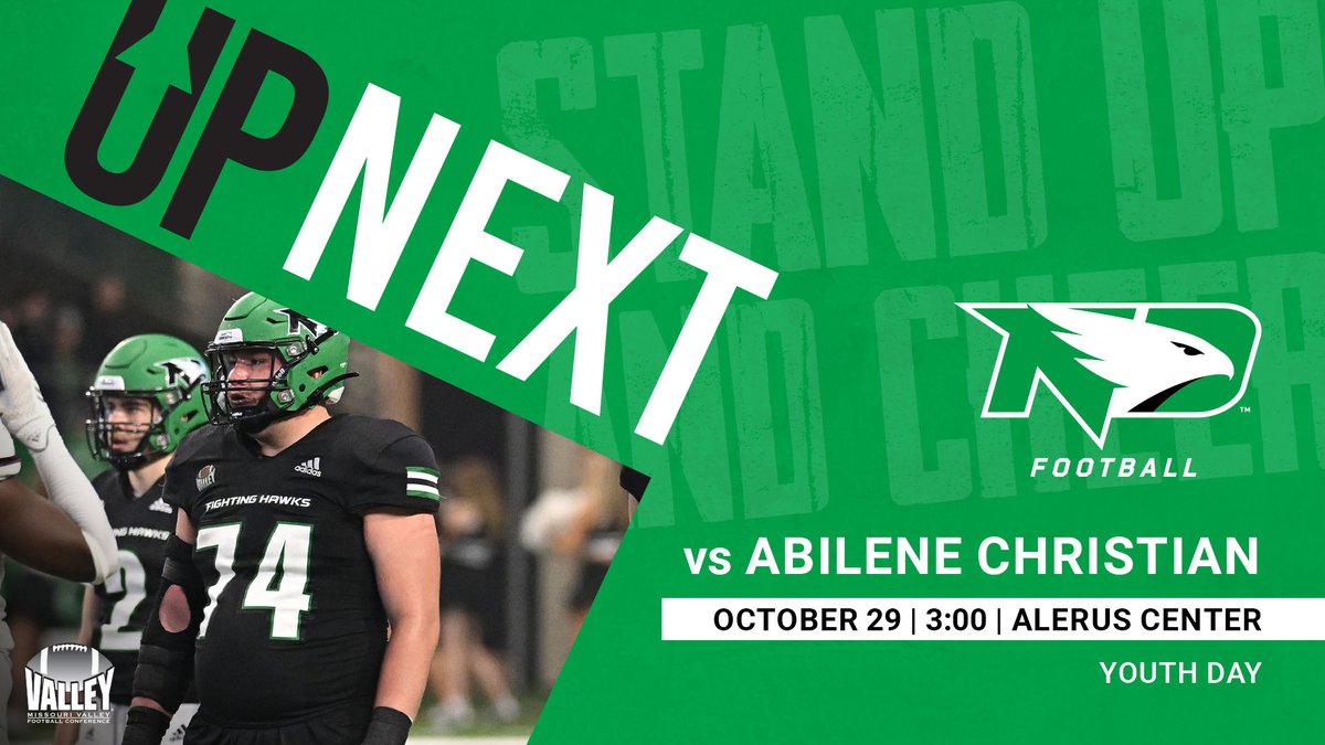 We've got another GAMEDAY lined up at the @AlerusCenter! 🗓Saturday, October 29 🆚Abilene Christian ⏰3 PM 💻Midco Sport Two/ESPN+ 📊bit.ly/2OJmeoc 🔊ihr.fm/3CeEhxC 🎟Friends & Family 4-Pack for $20! bit.ly/3svxzNW #UNDproud #LGH