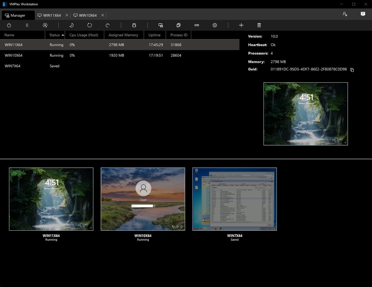 jxy__s's tweet photo. 🎊 I am pleased to present VMPlex Workstation - A modern, tabbed UI for Hyper-V. The code is open source and the first release is available for download on GitHub. Kudos to @0xf005ba11 for creating this! https://t.co/eZ41d7v6Di https://t.co/njr8SMdpr5