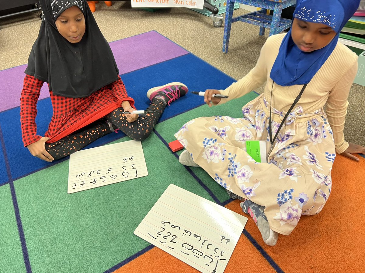 First grader’s work on writing during literacy rotations . Writing in Arabic. <a href="/TereseTrekell/">Terese Trekell</a> <a href="/gideon_pond/">Gideon Pond Elementary</a> <a href="/ISD191/">Burnsville-Eagan-Savage School District 191</a> <a href="/inspiretheyouth/">IAmDrHussein</a>