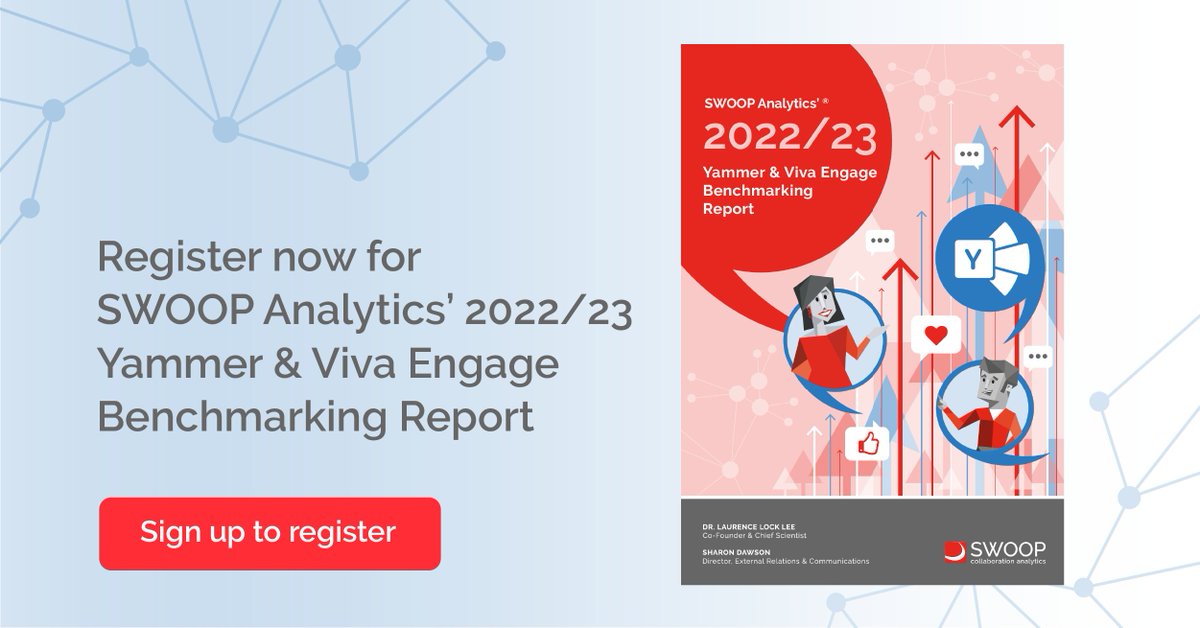It's just days away until we publish <a href="/SWOOPAnalytics/">SWOOP Analytics</a>' 2022/23 <a href="/Yammer/">Yammer</a> and #VivaEngage Benchmarking Report.
Register now to receive your free report and we'll send you the link to download it the moment it's ready.
Sign up here: swoopanalytics.com/yammer-bm-2022…