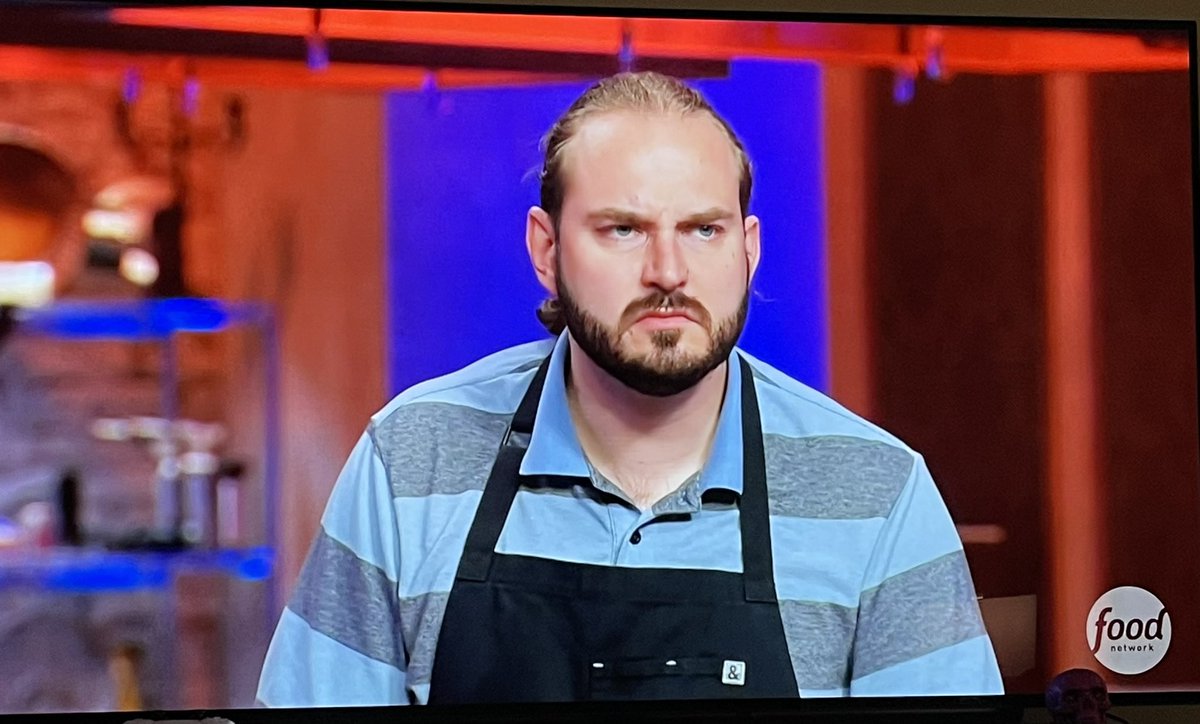 grahamputation's tweet photo. This stoic, humorless giant looks like a hitman in a kids movie that was forced to break into the Halloween Baking Championship to take out a high profile target. He’s scary and extremely awkward and also I love him, very much rooting for his victory. https://t.co/b6VUcXbr1j