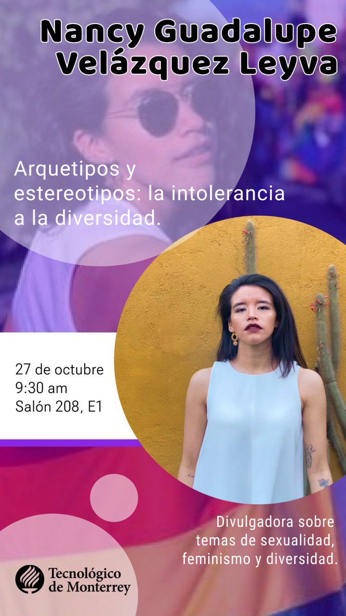OlgaaPalacios's tweet photo. ¡Hoy!🫶🏽✨Arrancamos la #SemanaTec “Diversidad en un mundo globalizado”, contaremos con la participación de @reynarev de @AcnurMexico en #SLP y Nancy Velázquez, creadora de contenido en temas de sexualidad, feminismo y diversidad. 
#diversidadEinclusión #DerechosHumanos https://t.co/u6uDQo8uDE